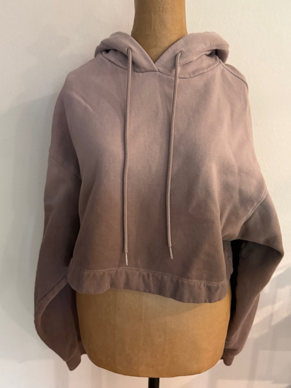 Alo Yoga sz S Bae Hoodie Brown Ombré Cropped Hooded Sweater gravel sandstorm VGC